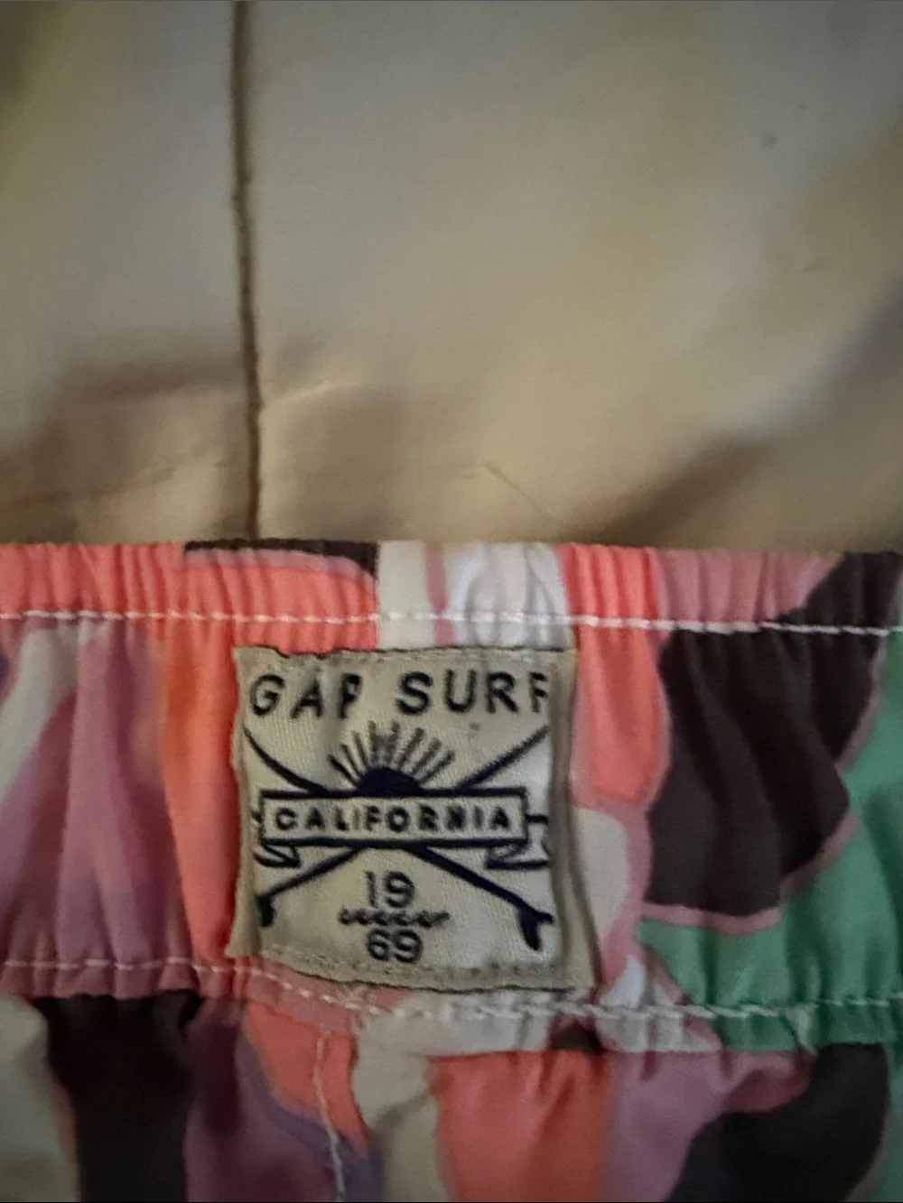 GAP Kids Multicolor Swirl Swim Trunks - Pink, Green, Lavender, Black